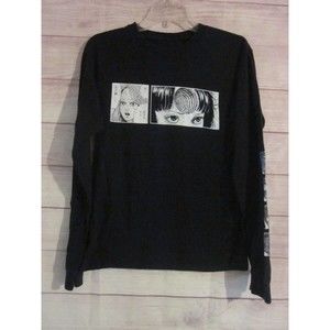 Hot Topic Uzumaki Size Small Long Sleeve T-Shirt Ripple Junction Black White
